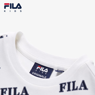 FILA【液氨整理】 斐乐童装长袖2024冬小童男女童套头卫衣 满印二-ZB 160