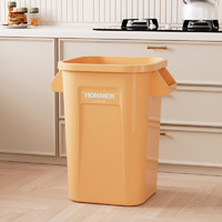 百露厨房垃圾桶大容量家用2024特大号高款商用餐饮加大储物桶 特大 活力橙 30L +60只抽绳垃圾袋