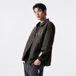 杰克·琼斯（JACK&JONES）夏NBA联名凯尔特人队翻领宽松夹克外套logo刺绣男装224221012 E06 黑橄榄 常规 E06 黑橄榄 175/96A/M