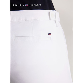 TOMMY HILFIGER【合身直筒】24春夏女简约休闲一字袋拉链短裤76J4808 白色YCI 6