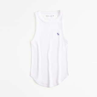 Abercrombie & Fitch 女装 24春夏U型领罗纹纯色百搭内搭背心 358094-1 白色 L (165/104A)