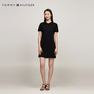 TOMMY HILFIGER【李沁同款防晒速干】夏季功能系列24女吸湿POLO连衣裙43611 黑色BDS M