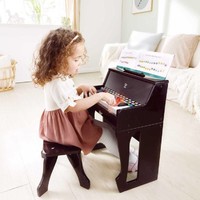 Hape 德国儿童音乐启蒙玩具多功能灯光教学钢琴黑色3岁+E0629