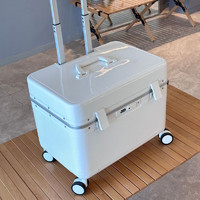 cuby 翻盖行李箱万向轮 铝框小型拉杆箱 白色小型摄影箱 22英寸