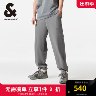 杰克·琼斯（JACK&JONES）夏季字母刺绣装饰舒适百搭低腰低裆束脚休闲裤男装22421D003 知更鸟灰E40 165/72A/XSR