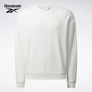 Reebok 锐步 官方情侣款SWT罗纹圆领长袖宽松运动休闲保暖舒适卫衣-白色 2XL