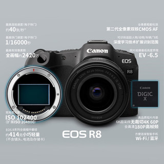 佳能（Canon）EOS R8 RF 24-50 STM镜头套机 扫街拍摄套装 24-50套机128G进阶套装