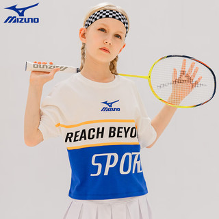 美津浓（MIZUNO）童装女童短袖t恤纯棉2024夏季中大儿童上衣t夏装衣服   金黄色 150cm