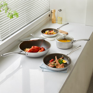 VISIONS 康宁 CORELLE 康宁餐具 康宁Duranano纳耐锅18cm 不锈钢锅不粘锅无涂层 不挑灶具 可进洗碗机 纳耐锅-18cm奶锅