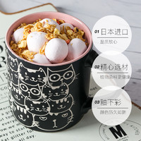 lucky lychee陶瓷马克杯日式猫咪早餐牛奶茶水杯子咖啡杯