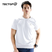 探拓（TECTOP）速干衣男户外速干t恤轻薄短袖女舒适透气弹力运动支持 男款白色 XL