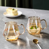 唯铭诺 创意钻石耐高温玻璃杯家用喝茶杯子带把水杯男女琥珀色350ML两只