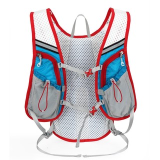 INOXTO 鹰图户外跑步登山背包自行车骑行包水袋包8L马拉松越野双肩背包 蓝色红边送1.5升水袋