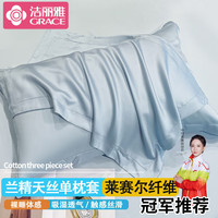 洁丽雅天丝枕套枕头套48*74cm一对装枕芯套内胆枕套 晴天兰 48*74cm枕套一对