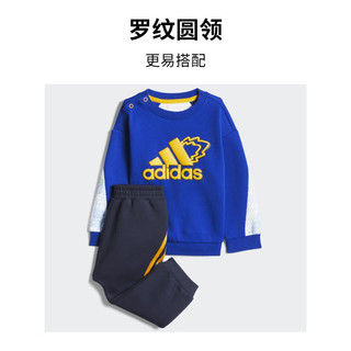 adidas运动圆领长袖套装男婴童阿迪达斯HD9957 皇家蓝/白/黄/黑/半荧光金 104CM