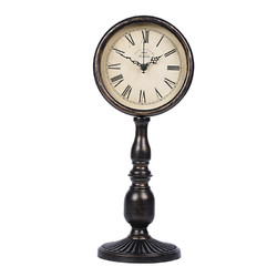 LISHIDA 力时达 欧式复古立钟美式静音座钟美式乡村桌面钟摆件创意台式坐钟时钟表