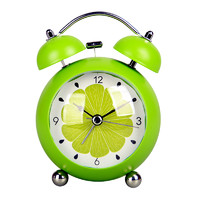 Hense 汉时 创意个性闹钟可爱卡通时钟学生儿童床头钟多功能闹表时尚台钟桌钟HA66 绿色3寸