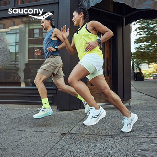 Saucony索康尼胜利20跑鞋女减震慢跑训练春季跑步鞋运动鞋子TRIUMPH20 白黑11 37
