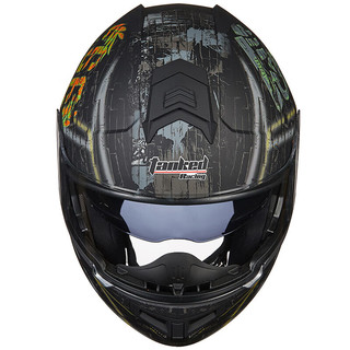 摩托车头盔T270揭面盔3C认证双镜片四季帽亚黑 66公路 XXXL码