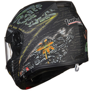 摩托车头盔T270揭面盔3C认证双镜片四季帽亚黑 66公路 XXXL码