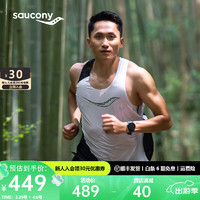 Saucony索康尼熊猫背心吸湿排汗男女运动背心轻薄成都城市款跑步背心 白色(男款) S