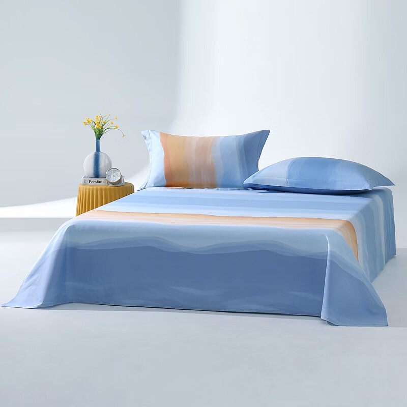 100%纯棉床单夏季单双人单件可裸睡棉被单床罩200x230cm明叙凌峰