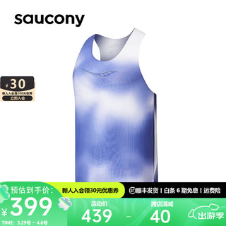 saucony 索康尼 专业跑步背心男款吸湿排汗轻薄春季跑步运动衫 午夜蓝PR10 XL(180/100A)