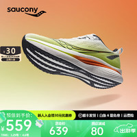 saucony 索康尼 TIDE浪潮跑鞋男鞋入门进阶春季减震训练运动鞋子男女同款 白黑黄11 42