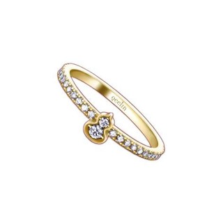 Qeelin 麒麟珠宝 Wulu18系列 ZT1052 女士葫芦18K黄金钻石戒指 0.23克拉 58mm