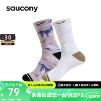 saucony 索康尼 运动袜男女款跑步袜子舒适运动袜（单双装） 粉绿 M