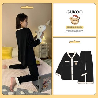 GUKOO 果壳 春秋睡衣女纯棉100%棉女士可外穿家居服套装