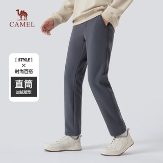 骆驼（CAMEL）男装 三防休闲裤男冬季加绒加厚直筒防风户外黑色长裤 黑色 M