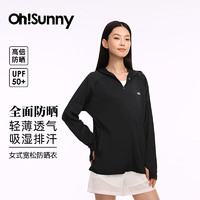 OhSunny 防晒外套女春夏户外宽松外套 SLC5M201WT 暗夜黑 XL