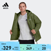 adidas 阿迪达斯 休闲保暖短款连帽棉服男装adidas阿迪达斯官方outlets轻运动