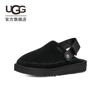 UGG 春季男士时尚舒适可调节束带平底魔术贴休闲包头凉鞋 1142172 BLK  | 黑色 43