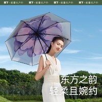 88VIP：Beneunder 蕉下 双层小黑伞遮阳伞经典大花黑胶防晒伞女晴雨两用雨伞UPF50