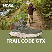 HOKA ONE ONE 男款春季中帮轻量舒适防水徒步鞋TRAIL CODE GTX户外 板岩色/橡木白 45