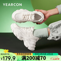 YEARCON 意尔康 女鞋运动鞋跑步鞋轻便慢跑鞋软底休闲旅游鞋 29878W 白色 35
