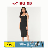 HOLLISTER24年春夏辣妹针织修身中长款吊带连衣裙女 358535-1 黑色 M (165/92A)