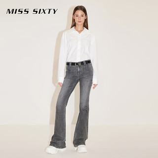 MISS SIXTY2024春季腰带女牛皮革时尚皮带金属扣头可调节百搭 银色 120cm