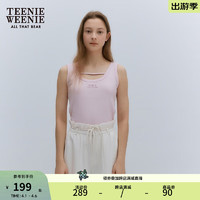 Teenie Weenie小熊2024年夏季正背两穿吊带背心内搭外穿T恤女 浅粉色 170/L