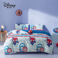 迪士尼（Disney）全棉四件套儿童双人床被套床单被罩枕套可爱漫威1.5/1.8m床