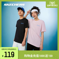 SKECHERS 斯凯奇 2024新款男女情侣T恤吸湿速干休闲运动短袖衫