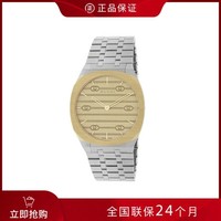 GUCCI 古驰 25H系列镀金表壳 石英女表YA163403