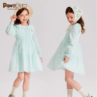 PawinPaw卡通小熊童装2024年春季女童碎花梭织连衣裙俏皮可爱 Mint薄荷色/84 120