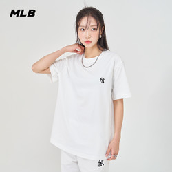 MLB 官方 男女情侣运动简约T恤休闲纯色圆领短袖24夏季新款TSB02