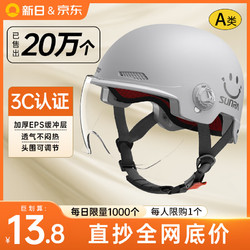 新日 SUNRA 3C认证新国标电动车头盔摩托车电瓶车半盔夏季安全帽四季男女通用A类 3C国标A类