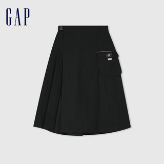 Gap 盖璞 女装2024春季防泼水不对称立体口袋半身裙872458 黑色 175/74A(XL) 亚洲尺码