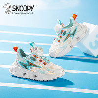 SNOOPY 史努比 童鞋儿童运动鞋夏季单网跑鞋男女童旋钮透气鞋3834白蓝28 28码适合脚长16.6-17.1cm