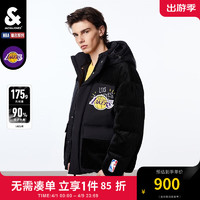 杰克琼斯 杰克·琼斯（JACK&JONES）男士衣服NBA联名湖人队冬季新款保暖宽松运动保暖羽绒服外套男装 E44黑砂色 175/96A/M